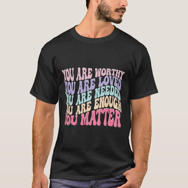Problem Kindness Be Kind Groovy Mental Health Awar T-Shirt (Front)