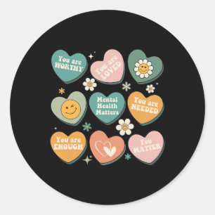 Problem Kindness Be Kind Groovy Mental Health S  Classic Round Sticker