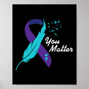 Problem Ribbon Suicide Awareness Mental Health  Poster