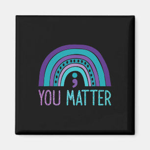 Problem Semicolon Suicide Prevention Purple Teal R Magnet