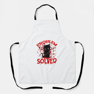 Problem Solved Black cat Apron