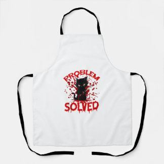 Problem Solved Black cat  Apron
