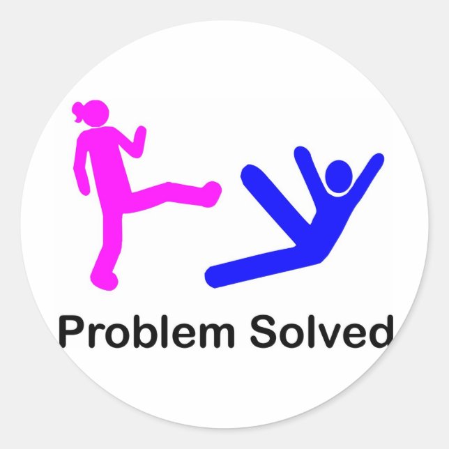 Problem Solved Classic Round Sticker (Front)