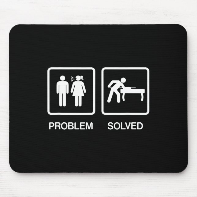 Problem Solved Funny Pool Billiards Player T Shirt Mouse Mat (Front)