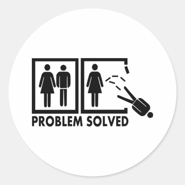 Problem solved - Man Classic Round Sticker (Front)