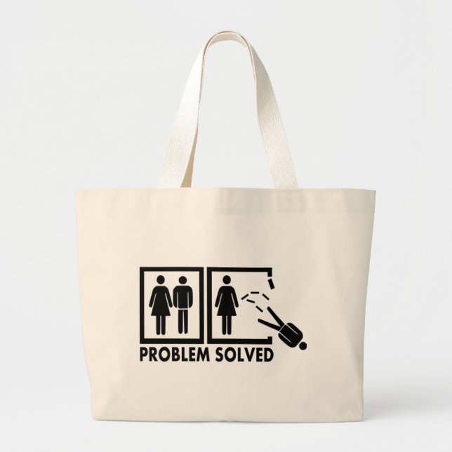 Problem solved - Man Large Tote Bag (Front)