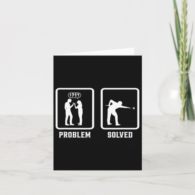 Problem Solved Pool Billiards Player Snooker Cue 8 Card (Front)