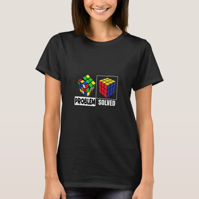 Problem Solved Speedcubing Cube Puzzle T-Shirt (Front)