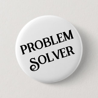 Problem Solver Button Black White