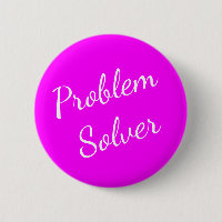 Problem Solver Button Magenta White
