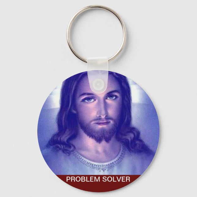 Problem Solver. Customised Religious Keychain. Key Ring (Front)