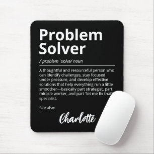 Problem Solver Funny Definition Black Mouse Mat