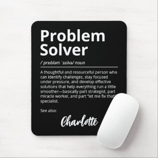 Problem Solver Funny Definition Black Mouse Mat