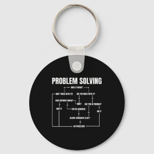 Problem Solving Chart Geek Nerd Computer Programme Key Ring