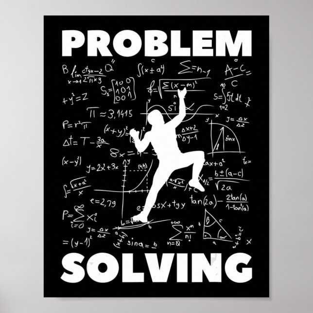Problem Solving Climber Gift  Rock Climbing Boulde Poster (Front)