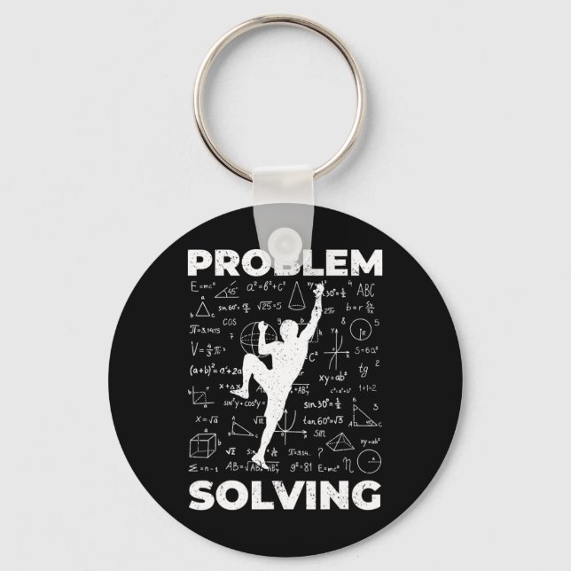 Problem Solving Climbing Gift For Climber Bolder B Key Ring (Front)