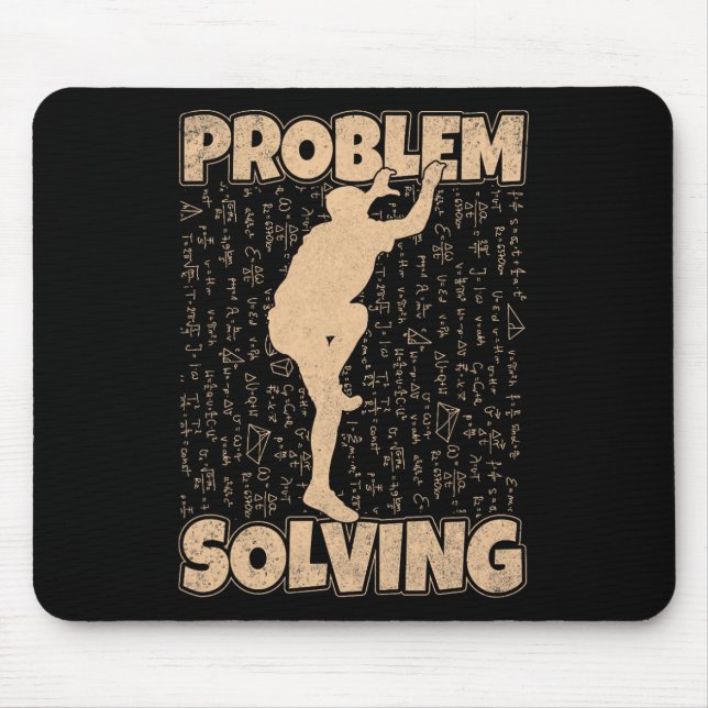 Problem Solving Funny Rock Climbing Bouldering Pun Mouse Mat (Front)
