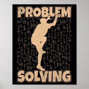 Problem Solving Funny Rock Climbing Bouldering Pun Poster