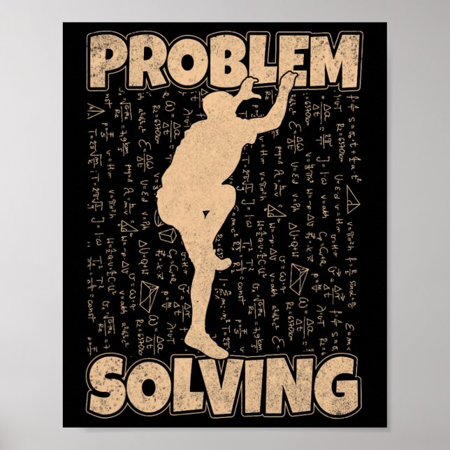 Problem Solving Funny Rock Climbing Bouldering Pun Poster (Front)
