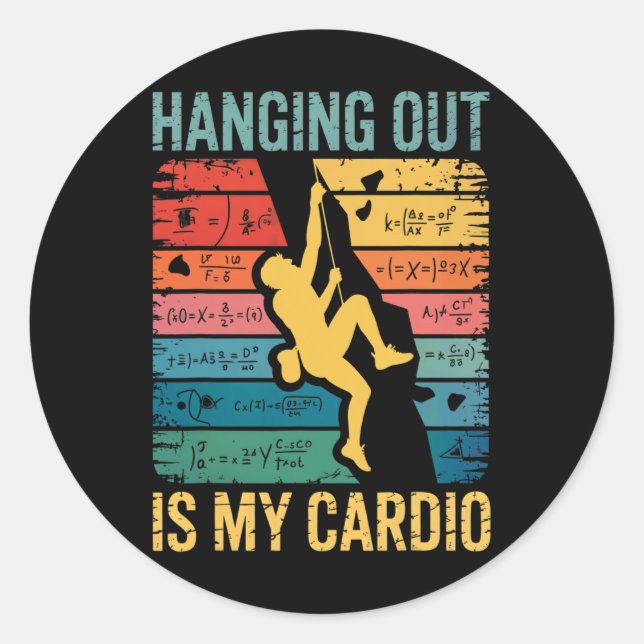 Problem Solving Is My Cardio Rock Climbing Boulder Classic Round Sticker (Front)