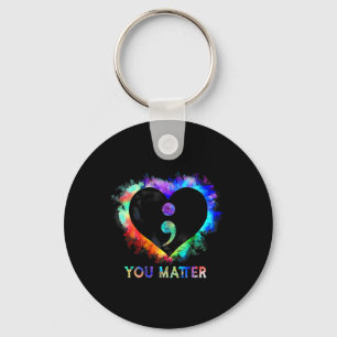 Problem Suicide Prevention Awareness Semicolon Hea Key Ring