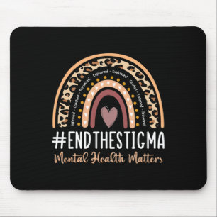 Problems End The Stigma Awareness Boho Rainbow Mouse Mat