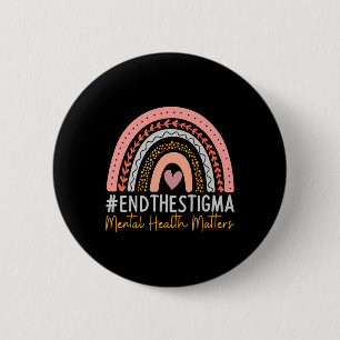 Problems End The Stigma Rainbow Boho 6 Cm Round Badge