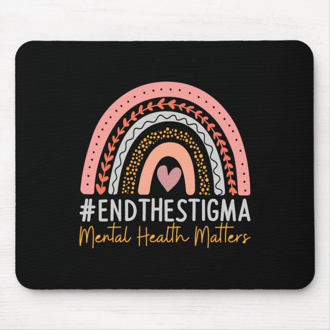 Problems End The Stigma Rainbow Boho  Mouse Mat (Front)