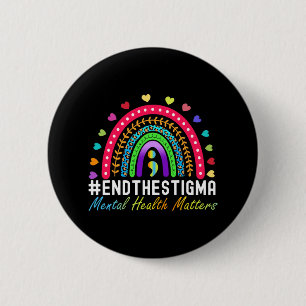 Problems End The Stigma Rainbow Leopard Boho  6 Cm Round Badge