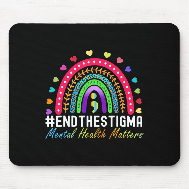 Problems End The Stigma Rainbow Leopard Boho  Mouse Mat (Front)