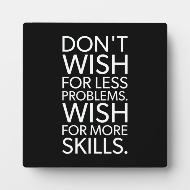 Problems vs Skills - Gym, Hustle, Success Plaque (Front)