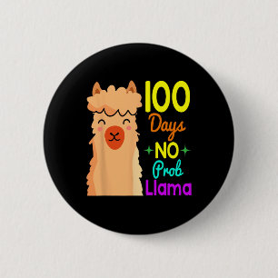 Probllama 100 Days Of School Cute 100th Day Boys G 6 Cm Round Badge