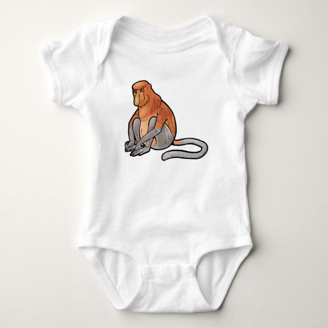 Proboscis Monkey Baby Bodysuit (Front)