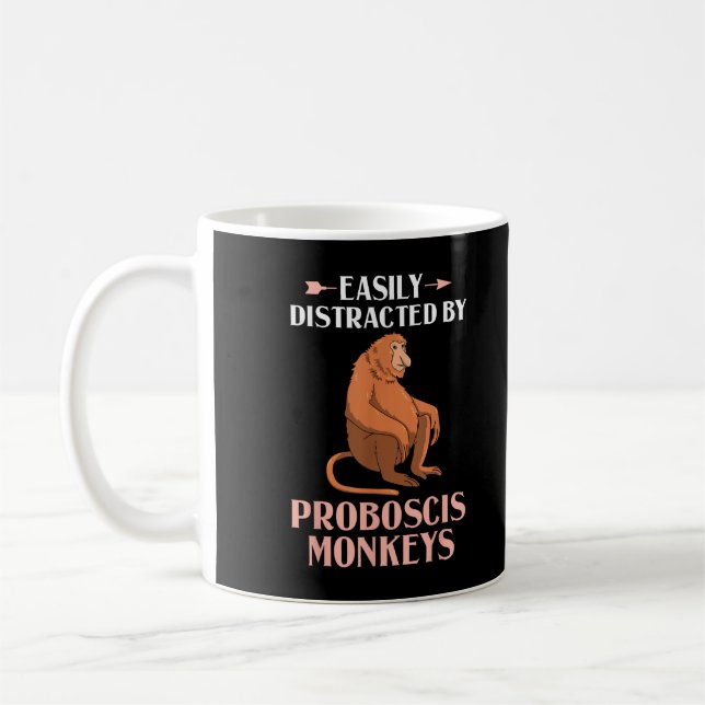 Proboscis Monkey Funny Long Nosed Monkeys Coffee Mug (Left)