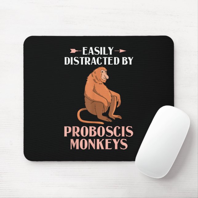 Proboscis Monkey Funny Long Nosed Monkeys Mouse Mat (With Mouse)