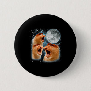 Proboscis monkey lover galaxy moon wildlife animal 6 cm round badge