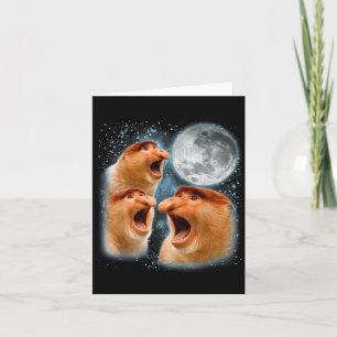 Proboscis monkey lover galaxy moon wildlife animal card