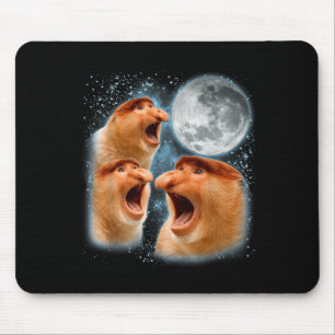 Proboscis monkey lover galaxy moon wildlife animal mouse mat