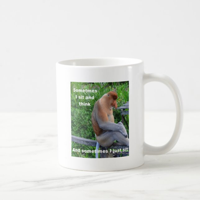 Proboscis Monkey - Maybe Thinking Coffee Mug (Right)
