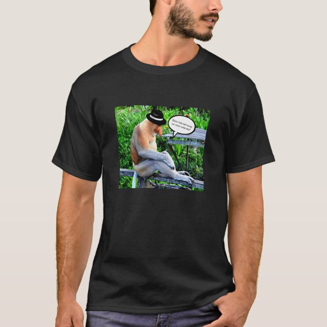 Proboscis Monkey Wearing a Hat T-Shirt (Front)