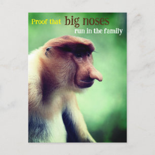 Proboscis monkey with big nose holiday postcard