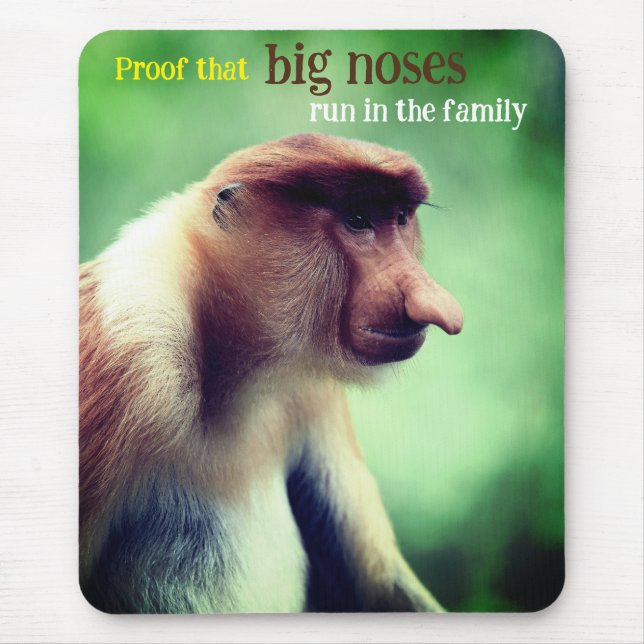 Proboscis monkey with big nose mouse mat (Front)