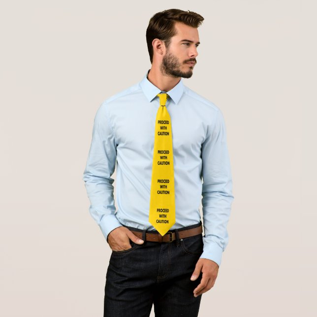 Proceed With Caution Road Sign  Tie (In Situ)