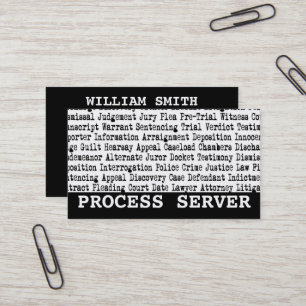 Process Server Legal Terminology Business Card
