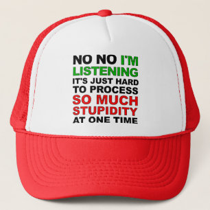 Process Your Stupidity Funny Ball Cap Trucker Hat