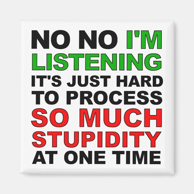 Process Your Stupidity Funny Fridge Magnet (Front)