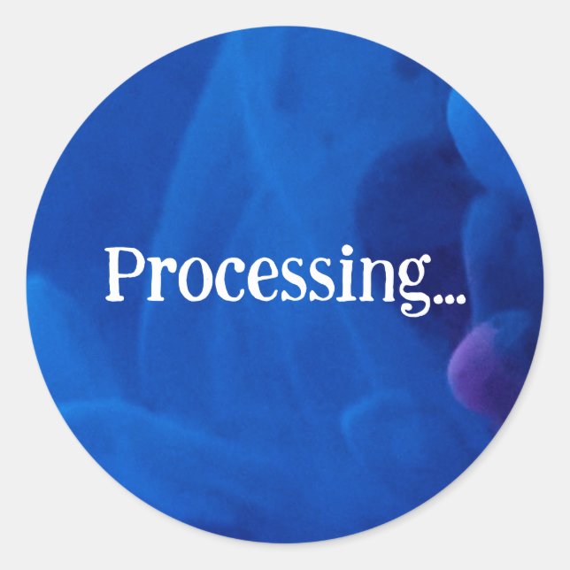 Processing in Blue Background Classic Round Sticker (Front)