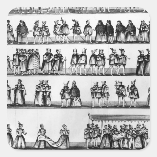 Procession at the Christening of Prince Arthur Square Sticker (Front)