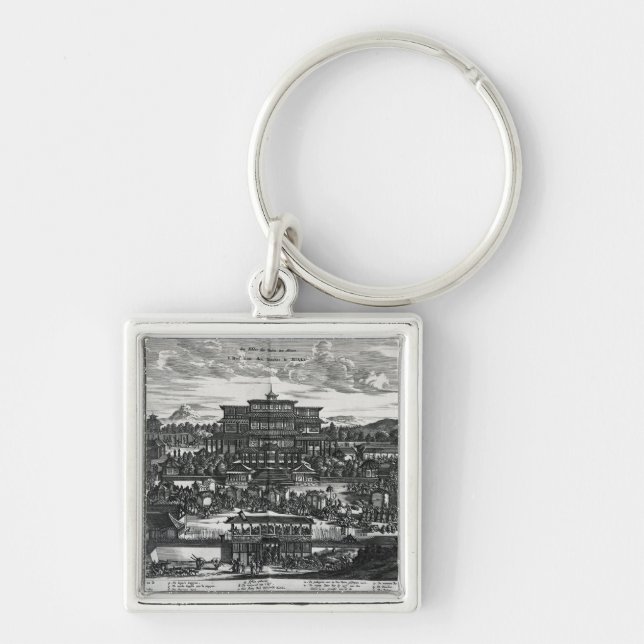 Procession from Macau, an illustration Key Ring (Front)