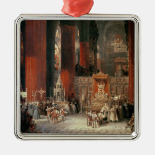 Procession in Seville Cathedral, 1833 (oil on canv Metal Tree Decoration